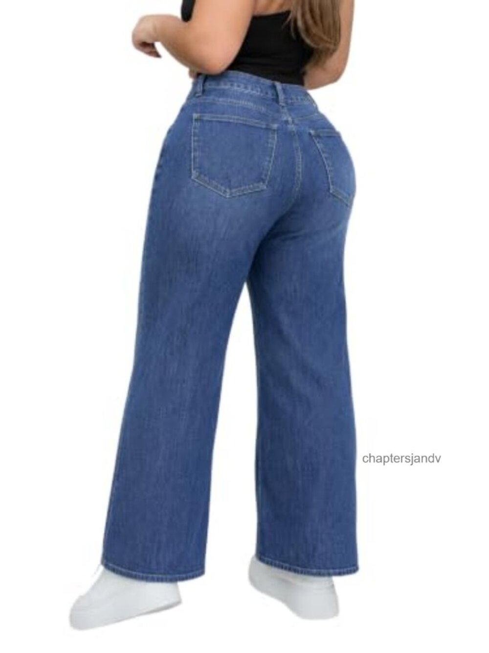 Plus Size High Rise Wide Leg Jeans Pintuck Rope Belt